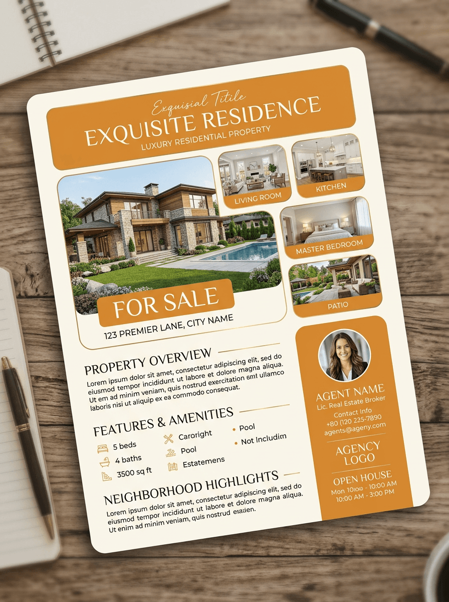 AI-generated property flyer for real estate listing