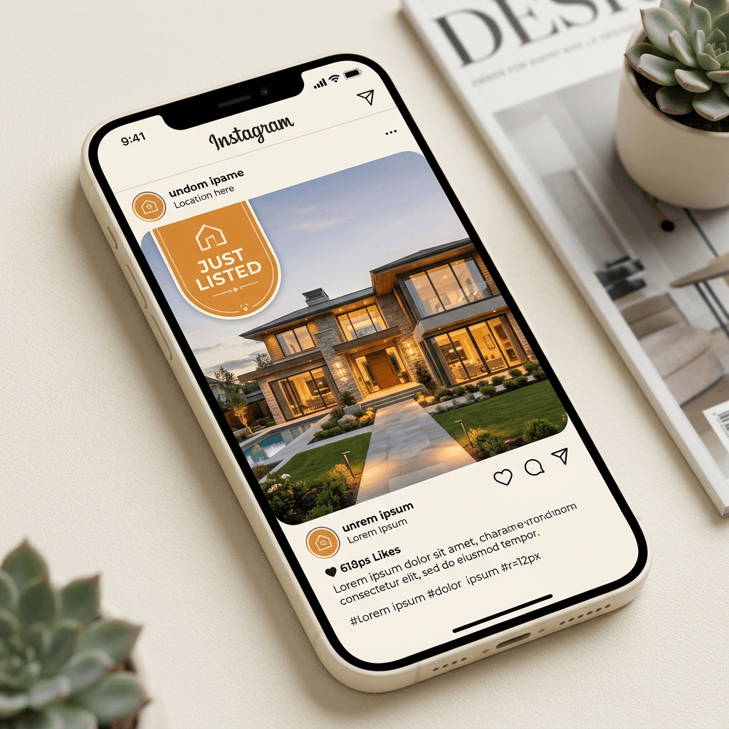 AI-generated Instagram post for Beverly Hills listing